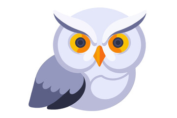 Naklejka premium Cute Cartoon Owl Illustration- Adorable Bird with Big Eyes- Perfect for Kids Designs and Educational Materials- Owl Clipart for Websites and Graphics