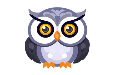 Obraz premium Cute Cartoon Owl Illustration-Adorable Bird Image with Big Eyes-Owl Clipart for Kids-Owl Vector Graphic-Fun Owl Character Design-Owl Icon for Education-Owl Illustration for Children