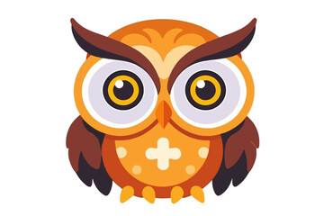 Fototapeta premium Cute Cartoon Owl Illustration-Whimsical Orange Owl Design-Adorable Bird Art for Kids-Playful Animal Graphics for Children-Owl Character Image