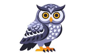 Fototapeta premium Cute Cartoon Owl Illustration-Whimsical Bird Design-Ideal for Children's Books-Educational Resources-and Art Projects-Vector Graphic of a Friendly Owl_