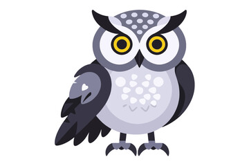 Fototapeta premium Cute Cartoon Owl Vector Illustration-Adorable Bird Graphics for Kids-Owl Character Design with Big Eyes-Educational Wildlife Clip Art