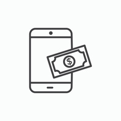 Send money smartphone icon