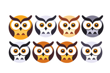 Fototapeta premium Cute Owl Clipart Collection-Colorful Owl Vector Graphics-Adorable Owl Illustrations for Kids-Whimsical Owl Design Elements-Owl Themed Art Projects-Animal Clip Art