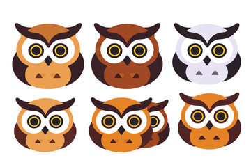 Fototapeta premium Cute Owl Vector Graphics- Cartoon Owl Illustrations for Kids- Owl Design Elements- Colorful Owl Clipart- Vector Owls for Educational Resources- Owl Themed Graphic Assets