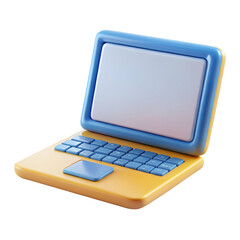 laptop plastic 3d icons in cartoon plastic style