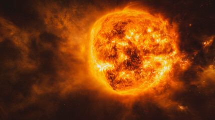 Obraz premium Powerful solar flares erupting from the sun during a coronal mass ejection, creating a spectacular display of energy in deep space
