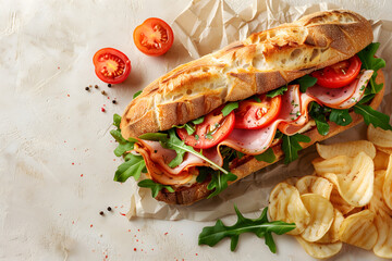 Mediterranean-inspired sandwich with fresh greens