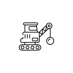 Demolition icon design with white background stock illustration