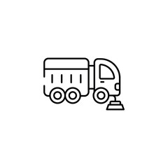 Street Sweeper icon design with white background stock illustration