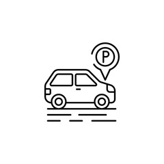 Parking Area icon design with white background stock illustration