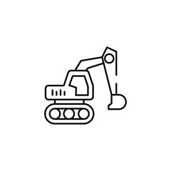 Excavator icon design with white background stock illustration
