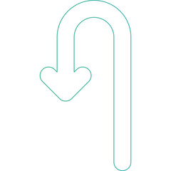 Left u turn icon 1 single icon vector illustration
