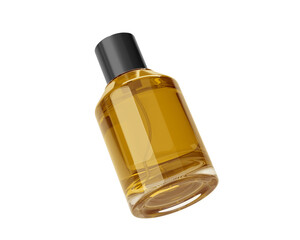 Blank Empty Clear Perfume Glass Bottle, Spray Bottle Isolated On Transparent Background, Prepared For Mockup, 3D Render.