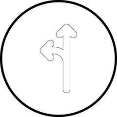 Left turn icon single icon vector illustration