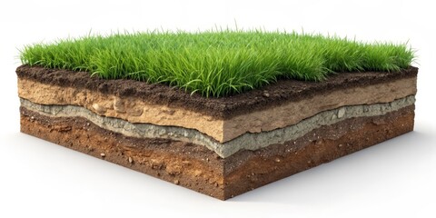 Soil Layers with Grass, Geology , Earth science