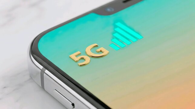 5G Network on a Smartphone Display