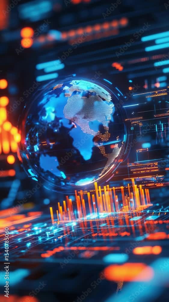 Aufkleber A desktop computer screen displaying a 3D globe image