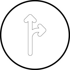 Right turn icon 1 single icon vector illustration