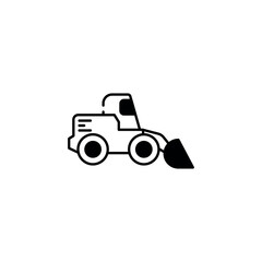 Wheel Loader icon design with white background stock illustration