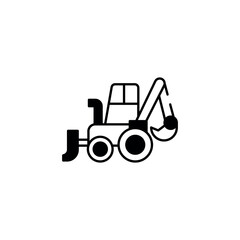 Backhoe Loader icon design with white background stock illustration