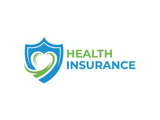 Health Insurance logo, Shield with Heart Logo