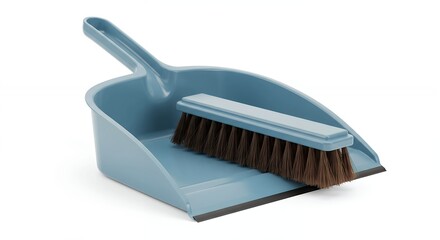 Dusty gray cleaning brush and dustpan set
