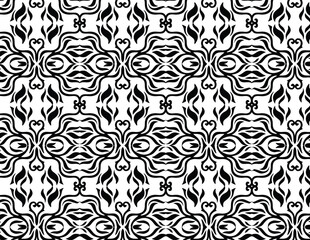 Seamless Abstract Black and White Ornate Pattern