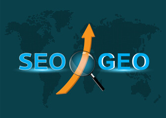 Increasing website visibility and search rankings. Search Engine Optimization and Generative Engine Optimization Concept.