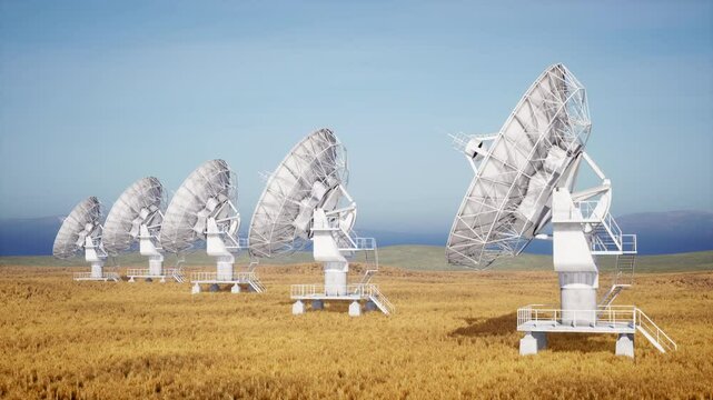 Exploring a Radio Telescope Array in an Open Landscape Under Clear Skies