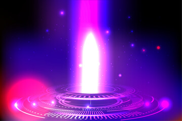 Vibrant Neon Energy Beam Futuristic Technology Illustration