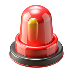 Fototapeta premium Emergency red alarm light icon in 3D isolated design illustration