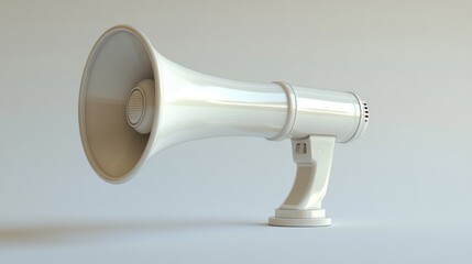 White megaphone on plain background