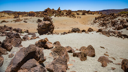 desert with dunes and mountains