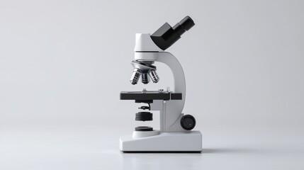 White microscope on plain background