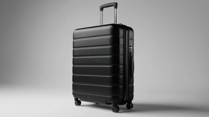 Black suitcase on a plain background