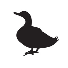 Duck shilittued black vector illustrations  