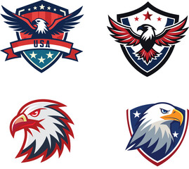 Fototapeta premium American eagle emblem on white background