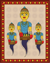 Madhubani Art: Indian Musician Playing Harmonium - Folk Rhythms. Madhubani art, Indian musician, Harmonium, Folk art India