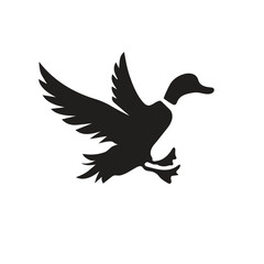 Duck shilittued black vector illustrations  
