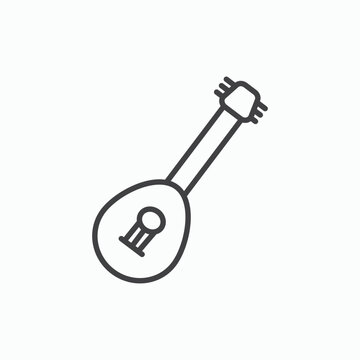 simple line art mandolin instrument clip art preview