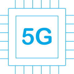 5g chip single icon vector illustration