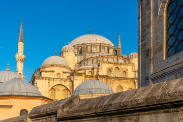 View of historical Fatih Mosque in istanbul. Travel in Turkey
