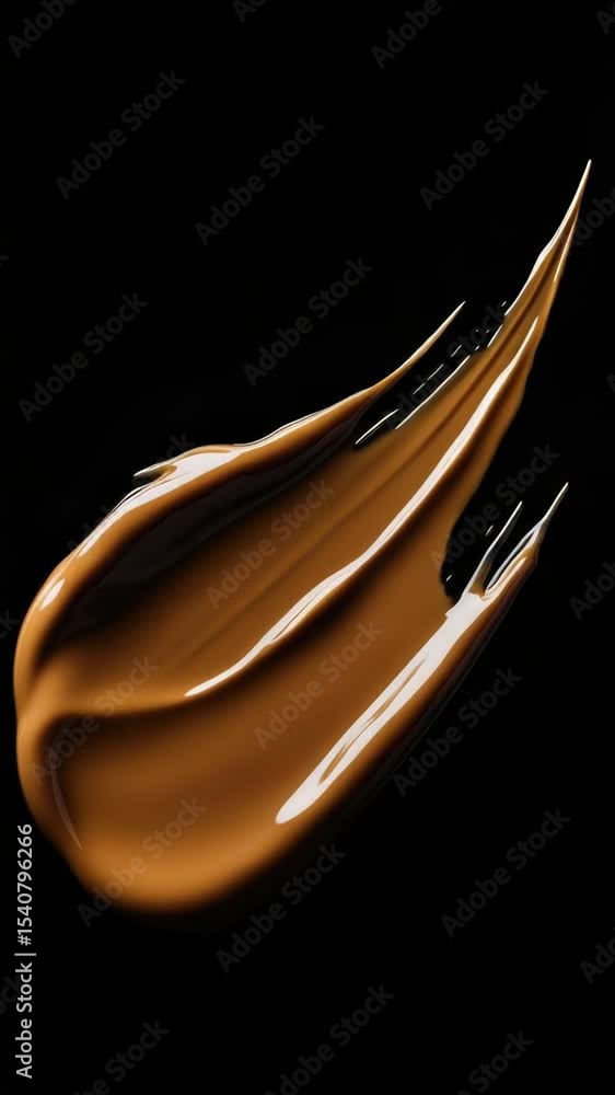 Poster a high-angle view of a single liquid droplet on a black surface