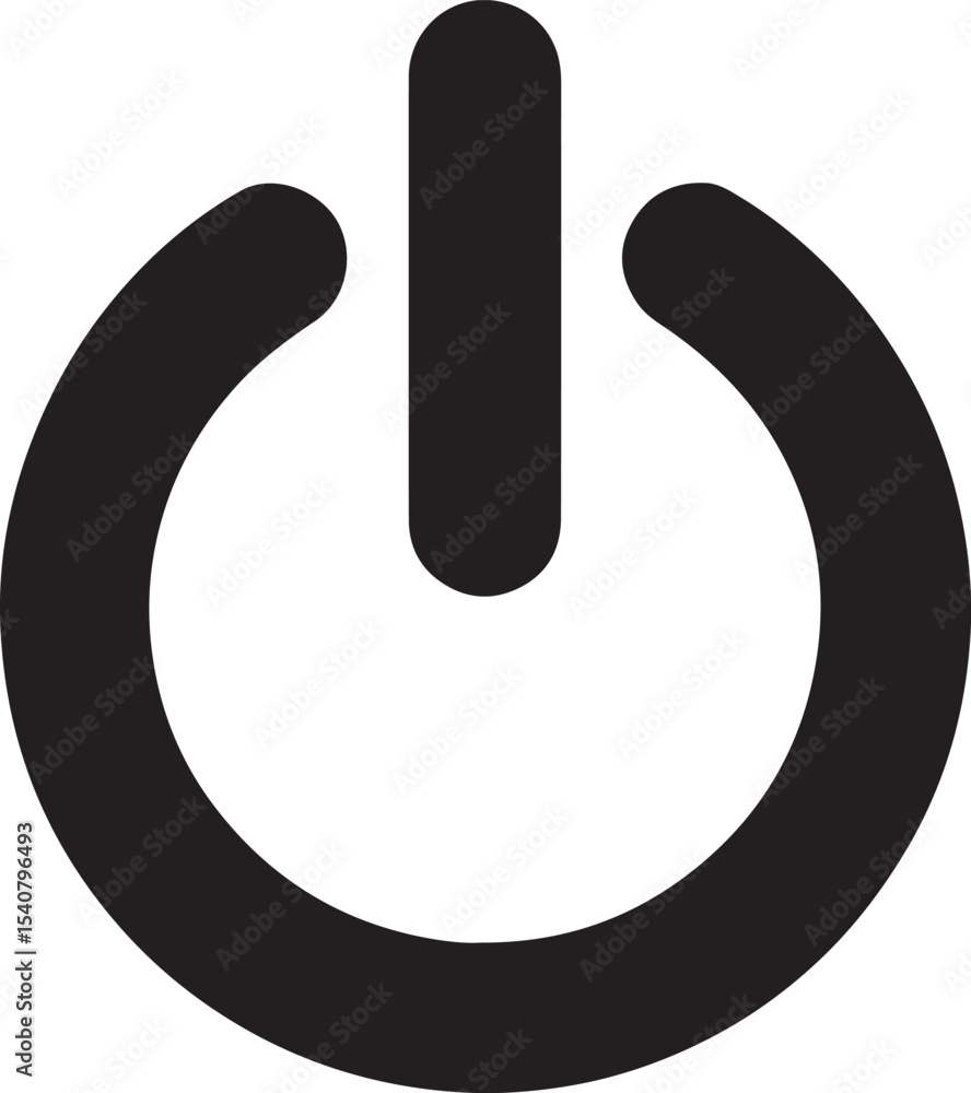Poster power button icon on/off switch symbol for digital interfaces