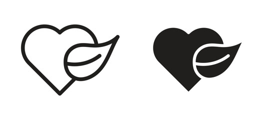 Leaf heart icon