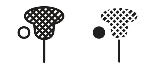 Lacrosse stick ball icon