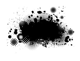 Splatter Paint Texture . Black Spray Blot of Ink. Place illustration Over any Object to Create Grungy Effect . hand drawn. Not AI, Vector