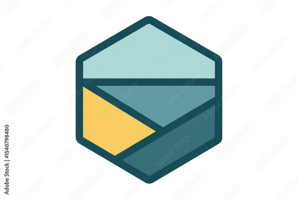 Aufkleber Modern abstract geometric design with a hexagon shape and transparent background, creating a simple yet stylish visual