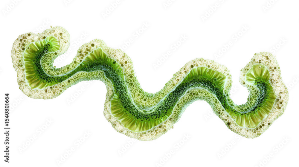 Poster microscopic view of ciliated epithelium forming a wavy pattern, showcasing its complex structure and