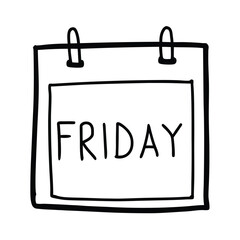 Clean modern calendar design with friday highlighted for weekly planning and scheduling